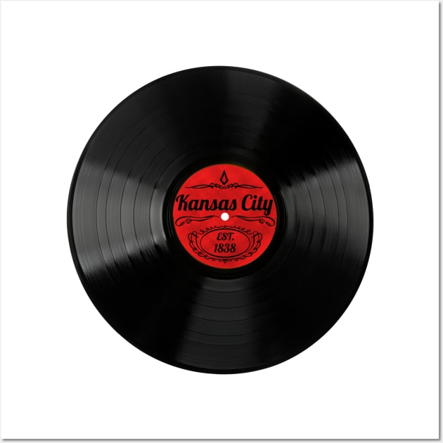 Kansas City Gift Retro Musical Art Vintage Vinyl Record Design Wall Art by Tennessee Design Studio